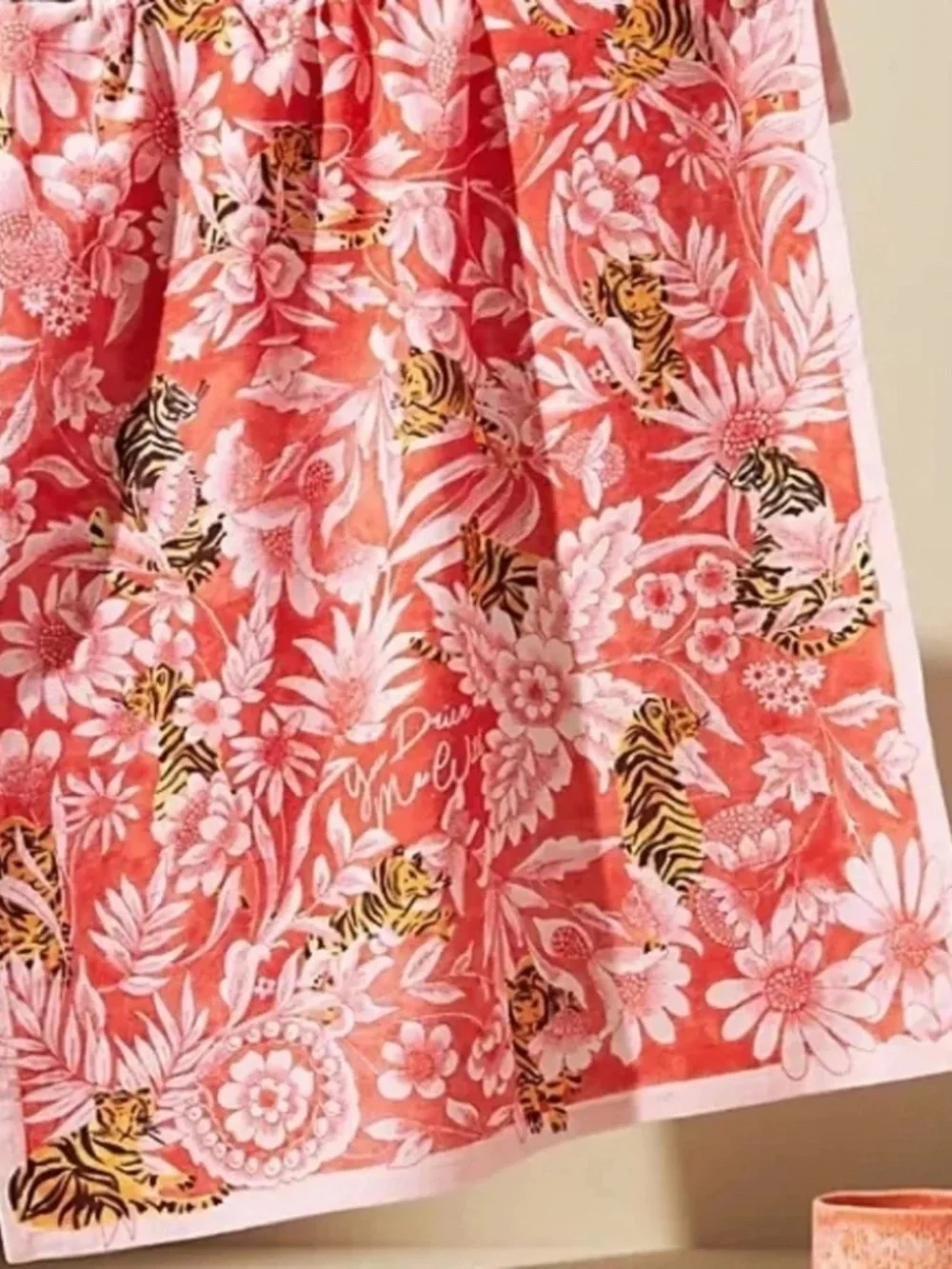 Anthropologie Drive You Wild Tiger Kitchen Towel